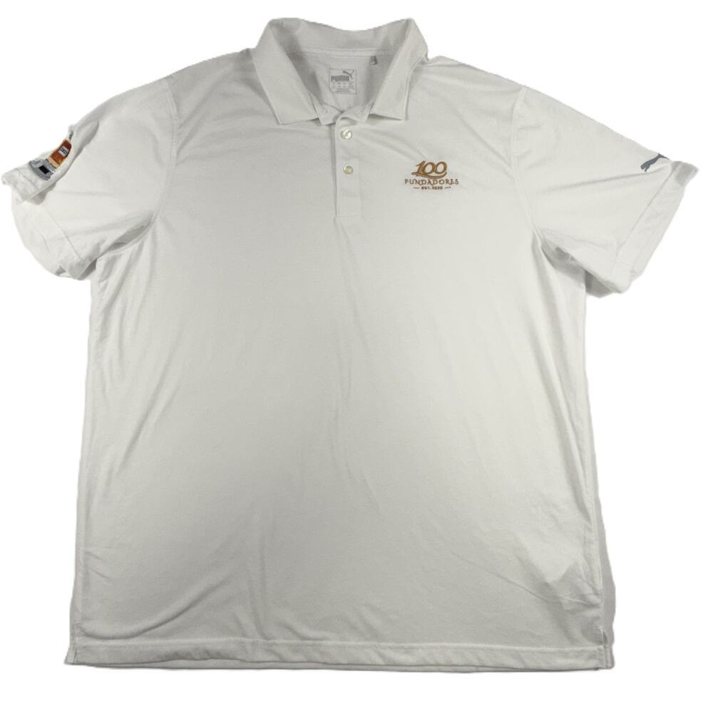 Puma NWOT white polo shirt Embroidered for Fundadores Men's Size 3XL